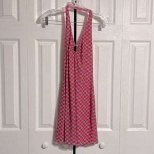 SO pink purple tan sundress beach cover dress SIZE MEDIUM